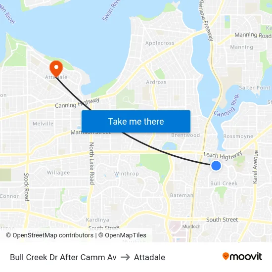 Bull Creek Dr After Camm Av to Attadale map
