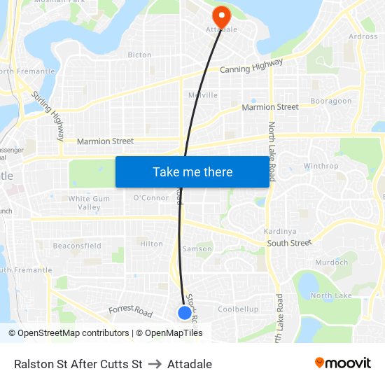Ralston St After Cutts St to Attadale map