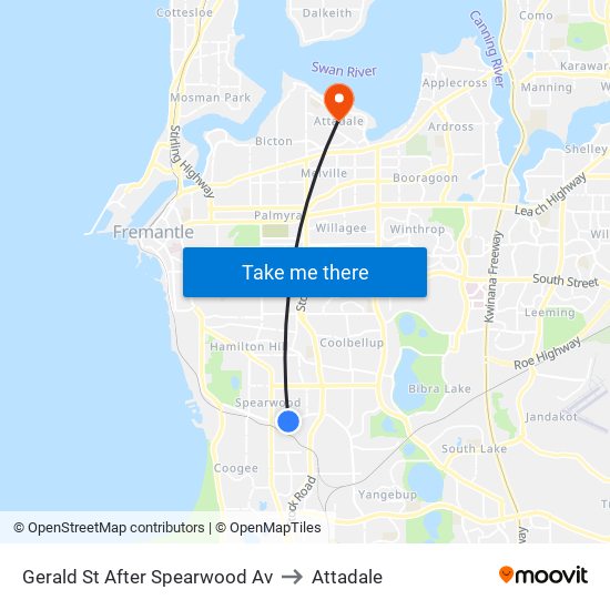 Gerald St After Spearwood Av to Attadale map