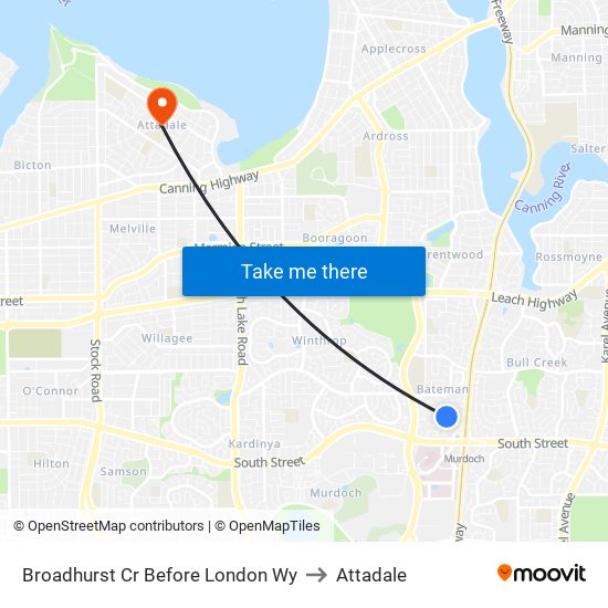 Broadhurst Cr Before London Wy to Attadale map