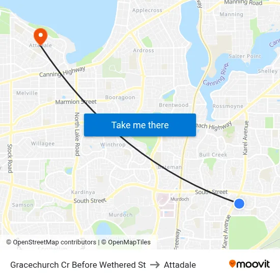 Gracechurch Cr Before Wethered St to Attadale map
