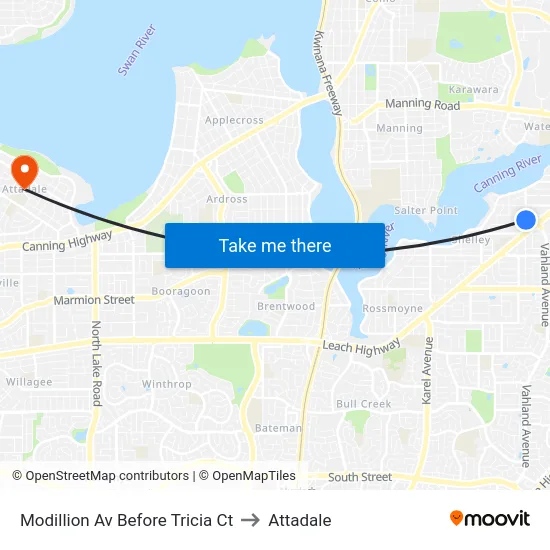Modillion Av Before Tricia Ct to Attadale map
