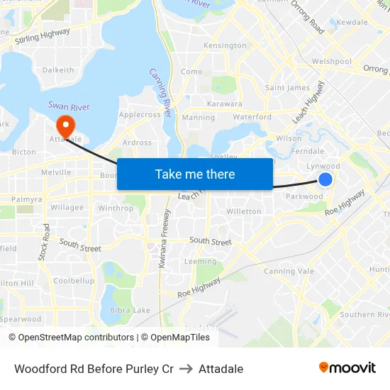 Woodford Rd Before Purley Cr to Attadale map
