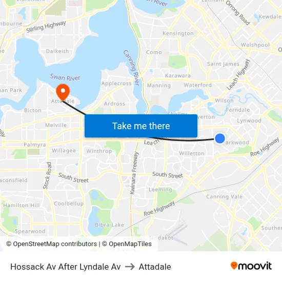 Hossack Av After Lyndale Av to Attadale map