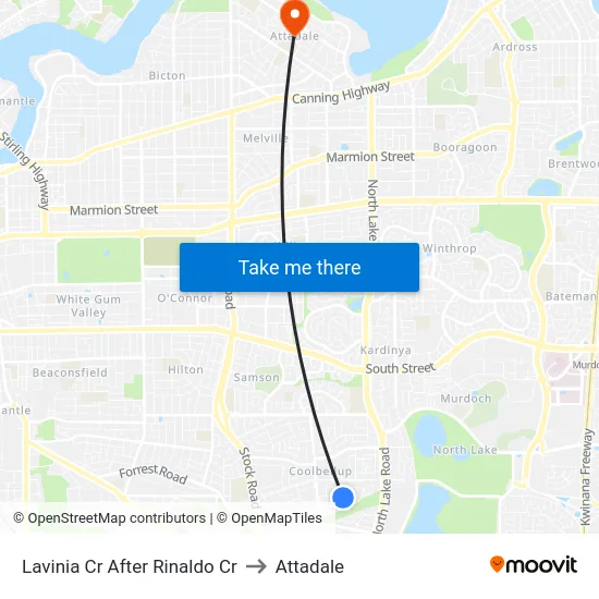 Lavinia Cr After Rinaldo Cr to Attadale map