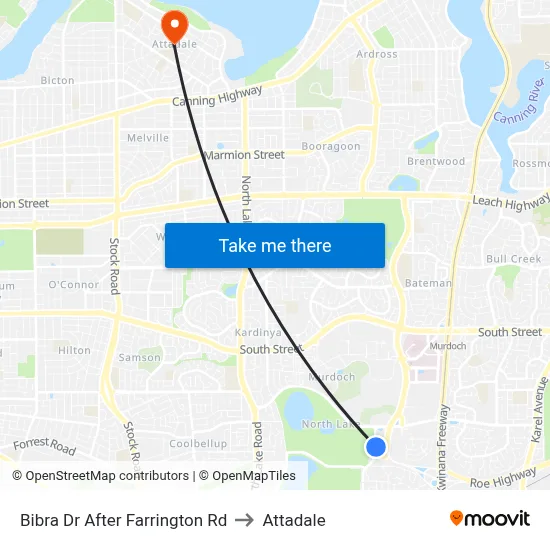 Bibra Dr After Farrington Rd to Attadale map