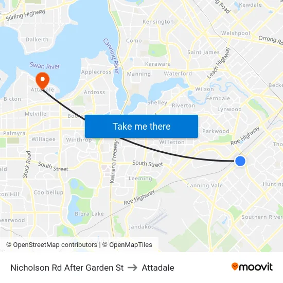 Nicholson Rd After Garden St to Attadale map