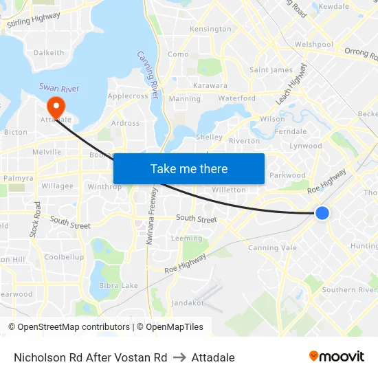 Nicholson Rd After Vostan Rd to Attadale map