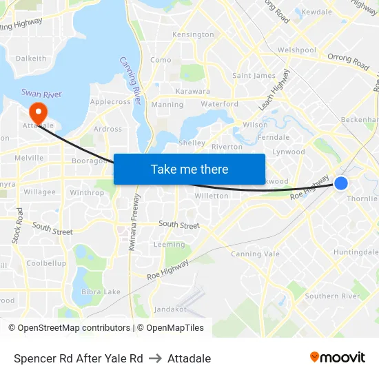 Spencer Rd After Yale Rd to Attadale map