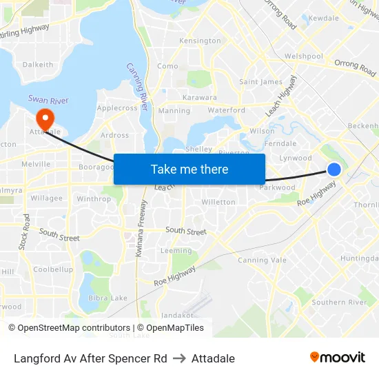 Langford Av After Spencer Rd to Attadale map