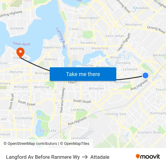 Langford Av Before Ranmere Wy to Attadale map