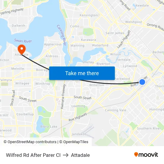 Wilfred Rd After Parer Cl to Attadale map