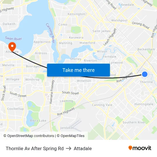 Thornlie Av After Spring Rd to Attadale map