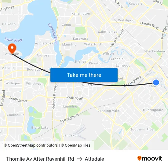 Thornlie Av After Ravenhill Rd to Attadale map