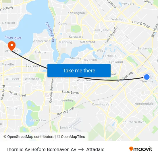Thornlie Av Before Berehaven Av to Attadale map