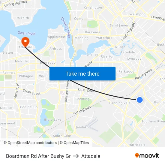 Boardman Rd After Bushy Gr to Attadale map