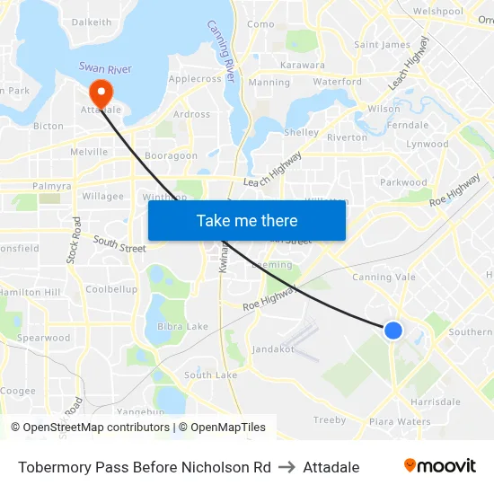 Tobermory Pass Before Nicholson Rd to Attadale map