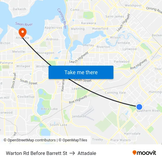 Warton Rd Before Barrett St to Attadale map