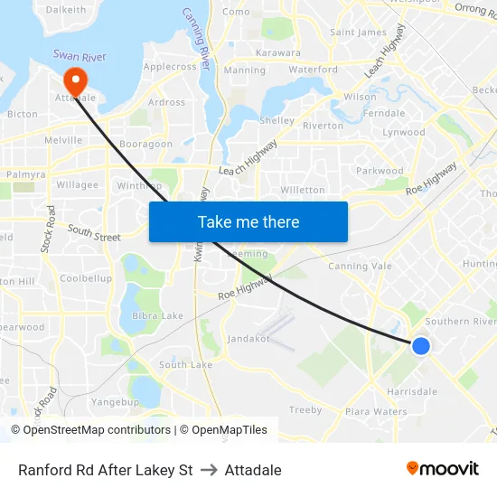 Ranford Rd After Lakey St to Attadale map