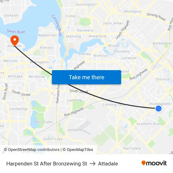Harpenden St After Bronzewing St to Attadale map