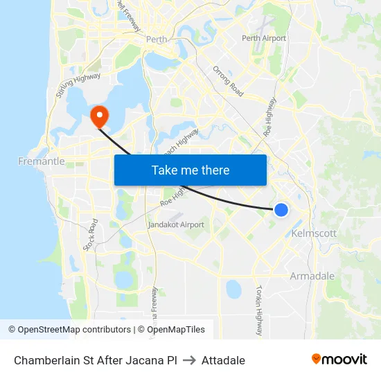 Chamberlain St After Jacana Pl to Attadale map