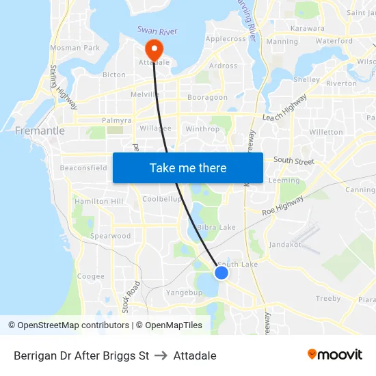 Berrigan Dr After Briggs St to Attadale map