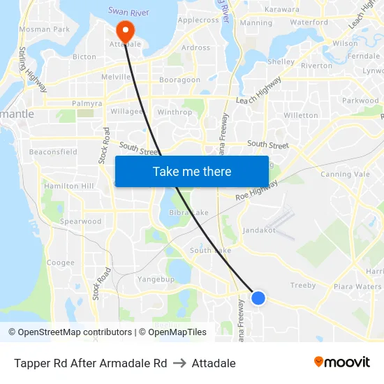 Tapper Rd After Armadale Rd to Attadale map