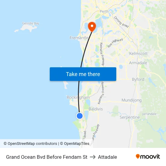 Grand Ocean Bvd Before Fendam St to Attadale map