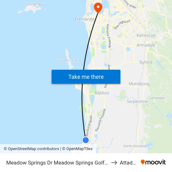 Meadow Springs Dr Meadow Springs Golf Club to Attadale map