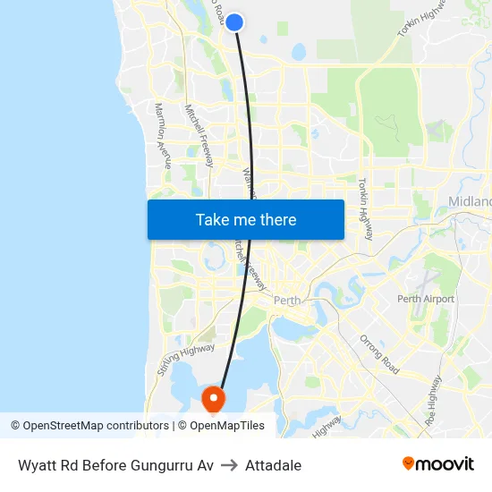 Wyatt Rd Before Gungurru Av to Attadale map