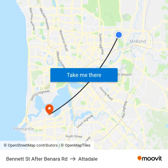 Bennett St After Benara Rd to Attadale map