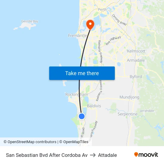 San Sebastian Bvd After Cordoba Av to Attadale map