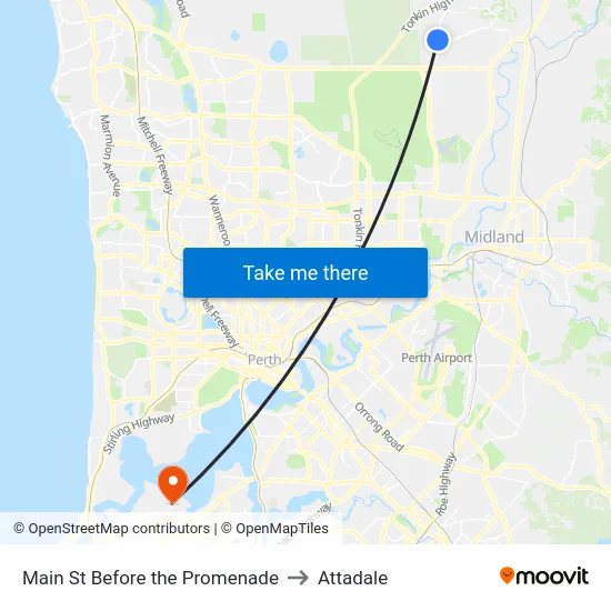 Main St Before the Promenade to Attadale map