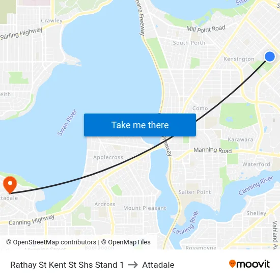 Rathay St Kent St Shs Stand 1 to Attadale map