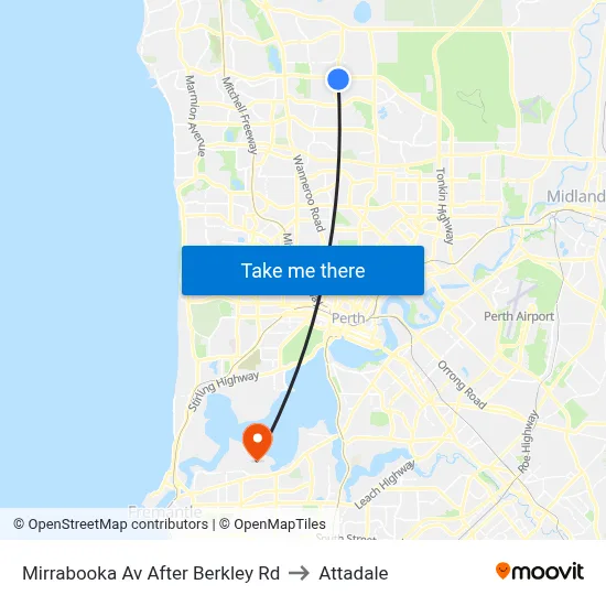Mirrabooka Av After Berkley Rd to Attadale map