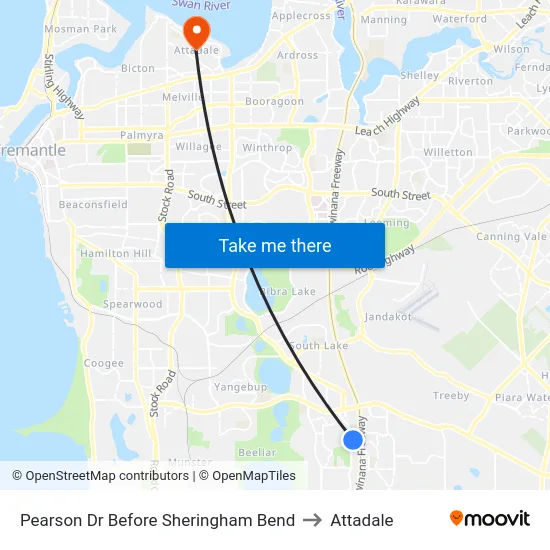 Pearson Dr Before Sheringham Bend to Attadale map