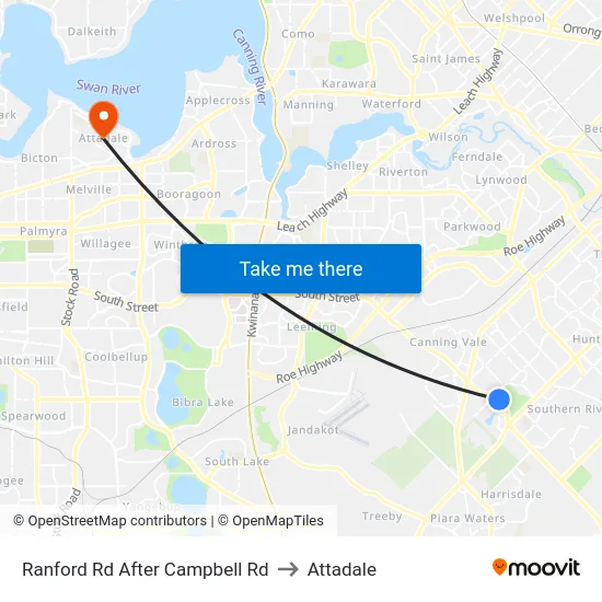 Ranford Rd After Campbell Rd to Attadale map