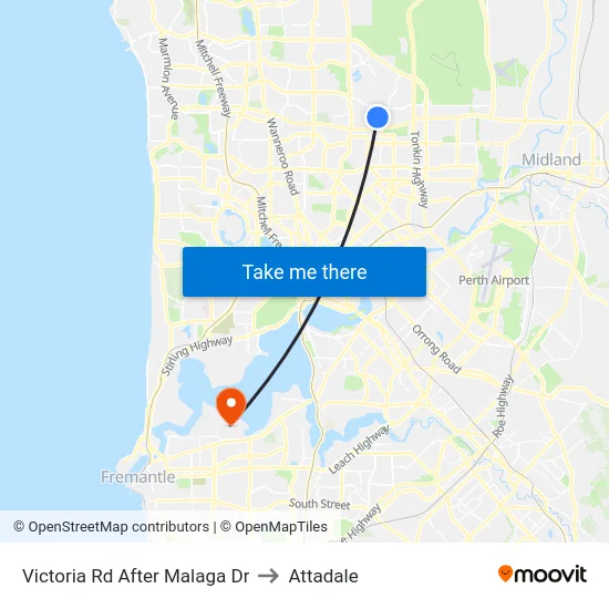Victoria Rd After Malaga Dr to Attadale map