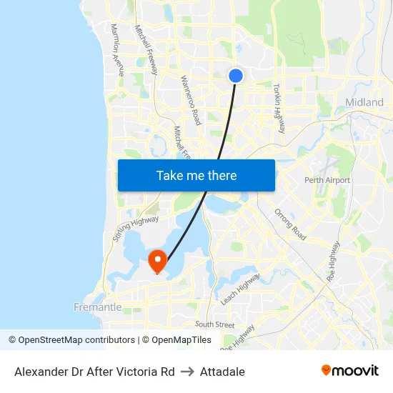 Alexander Dr After Victoria Rd to Attadale map