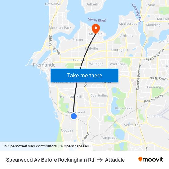 Spearwood Av Before Rockingham Rd to Attadale map