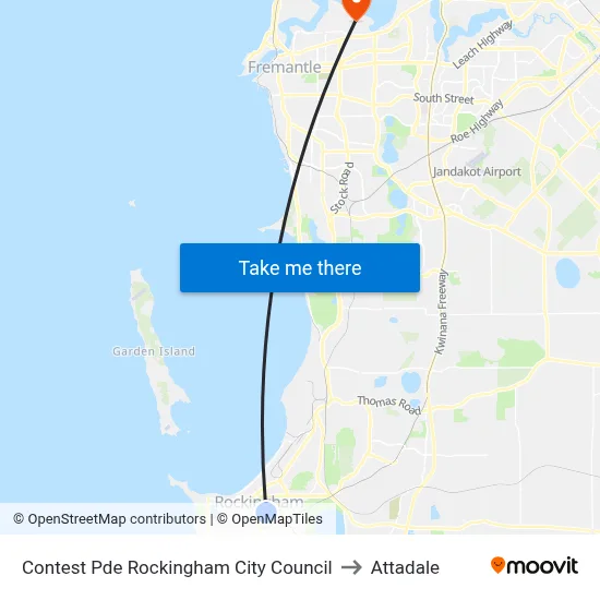 Contest Pde Rockingham City Council to Attadale map