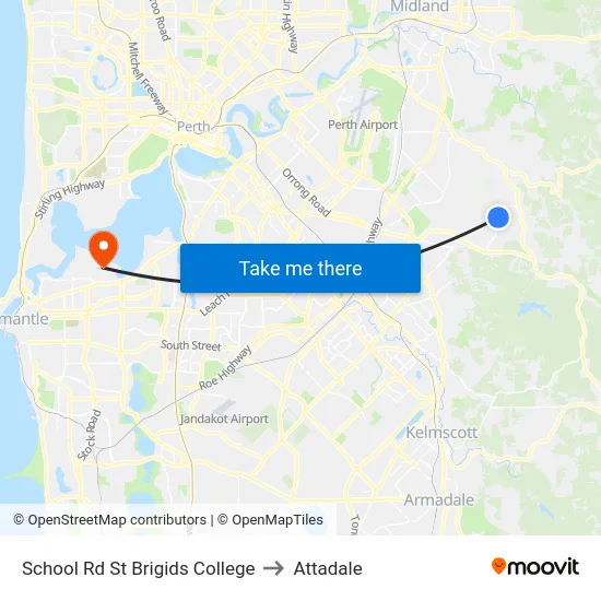 School Rd St Brigids College to Attadale map