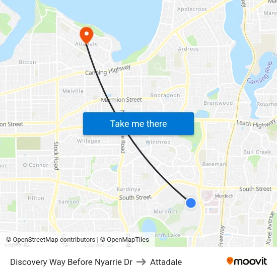 Discovery Way Before Nyarrie Dr to Attadale map