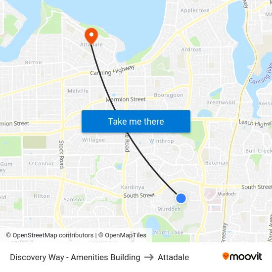 Discovery Way - Amenities Building to Attadale map