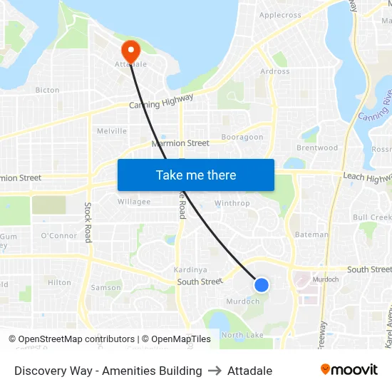 Discovery Way - Amenities Building to Attadale map