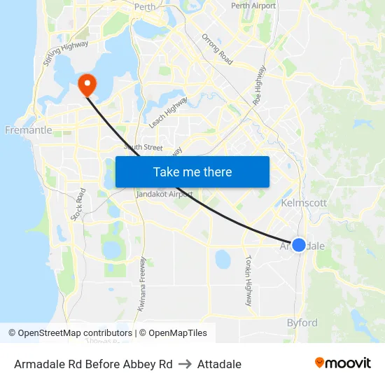 Armadale Rd Before Abbey Rd to Attadale map