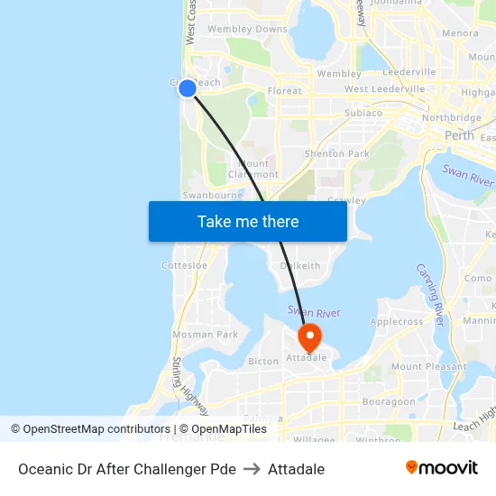 Oceanic Dr After Challenger Pde to Attadale map