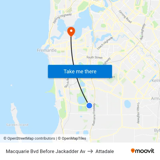 Macquarie Bvd Before Jackadder Av to Attadale map