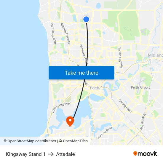 Kingsway   Stand 1 to Attadale map