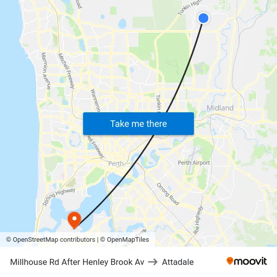 Millhouse Rd After Henley Brook Av to Attadale map